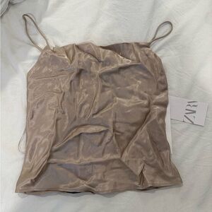 Zara Women's Beige Satin Camisole